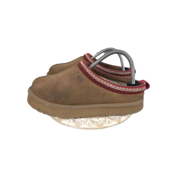 UGG Tan Slippers with Red Accent - Picture 2 of 12